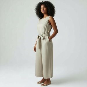 Banana Republic  -Tan  Linen Blend Jumpsuit - 6